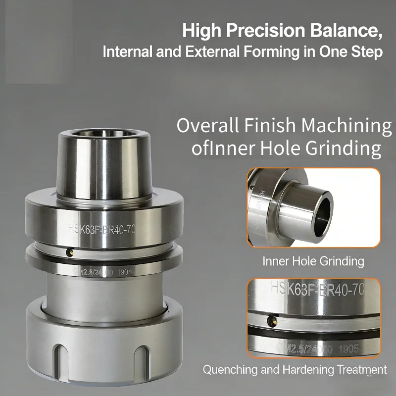 HSK63F Woodworking Tool Holder ER16 ER20 ER25/32/40 FMB22/27 High Precision Balanced Chuck HSK63F CNC Engraving Machine Parts