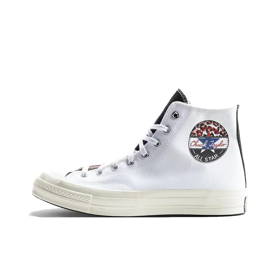 Converse Chuck 70 Canvas Shoes Unisex High Top White Red 166747C
