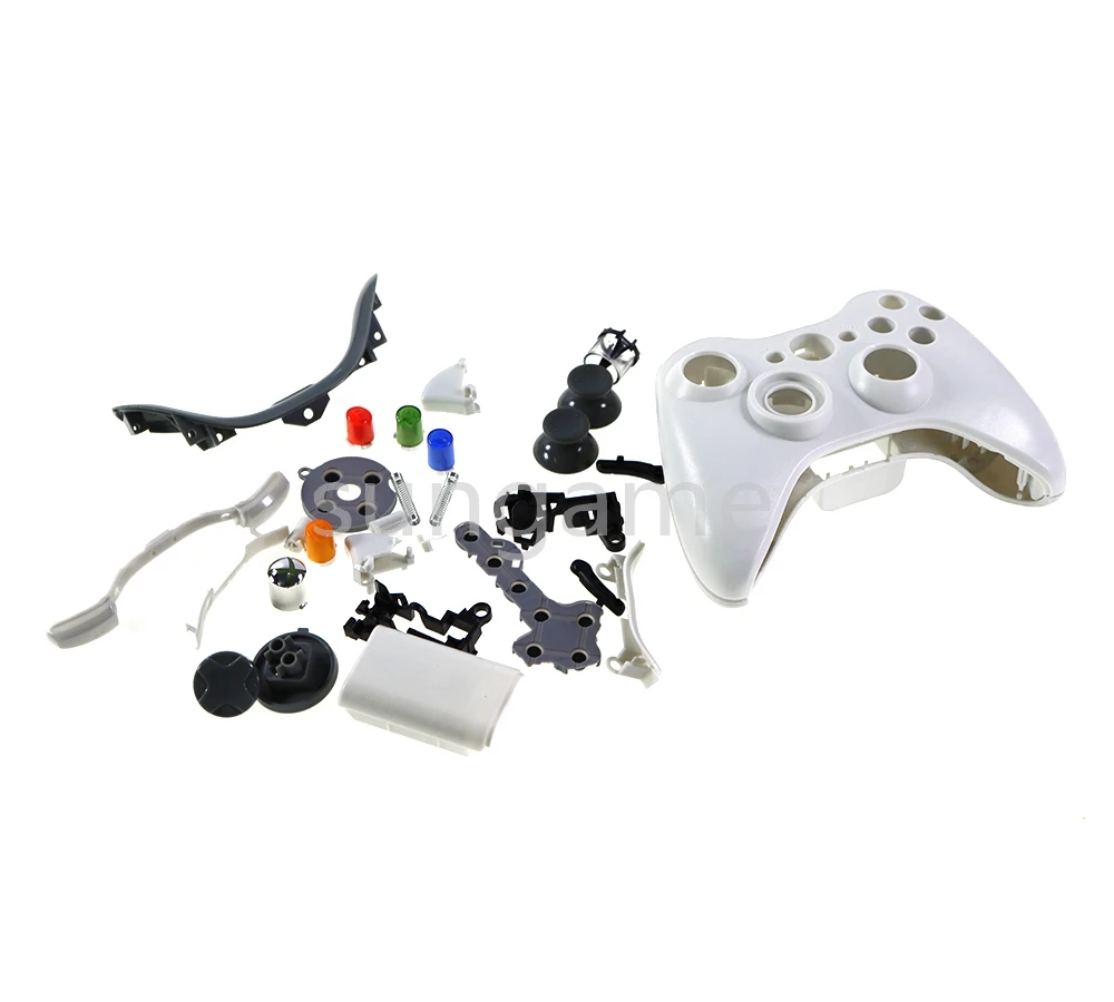 10 مجموعات ل XBox 360 وحدة تحكم لاسلكية غمبد واقية شل غطاء مجموعة كاملة مع أزرار التناظرية عصا مصدات #5