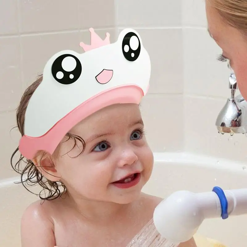 베이비 샤워 모자, 귀여운 방수 샤워 캡, 목욕 바이저, 미끄럼 방지 워시 헤어 쉴드, 목욕 보호, 눈 귀 샴푸 캡