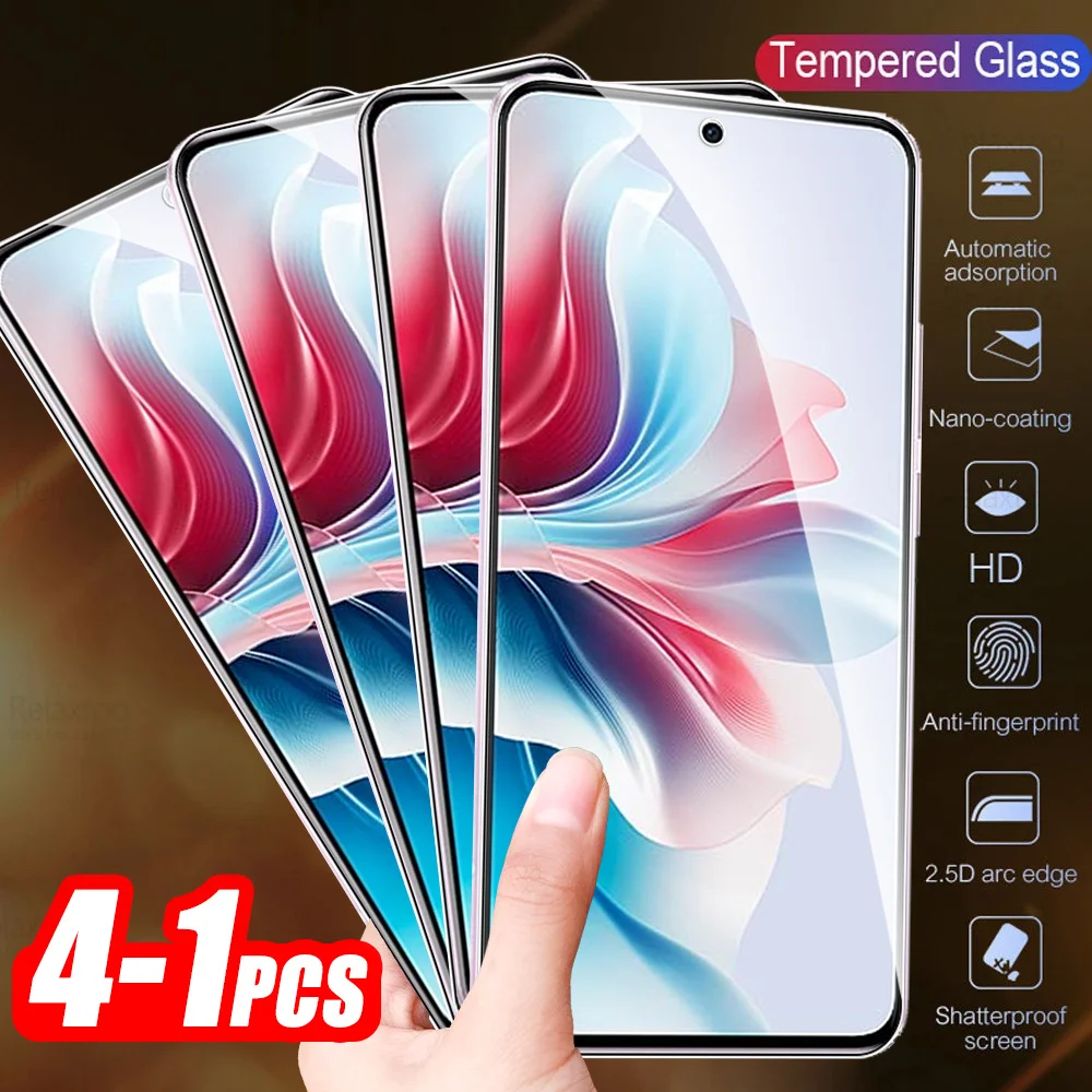 1-4Pcs Full Cover Tempered Glass For Oppo Reno11 F 5G Screen Protector On Orro Reno11 Reno 11 F Reno11F Armor Protective Films