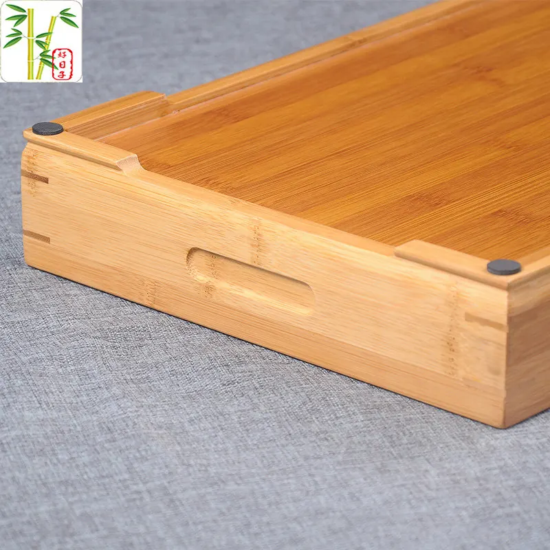 Simple Exquisite Bamboo Tea Tray Kungfu Tea Set Storage Box Self-Contained Tray Tea Coaster Home Gift