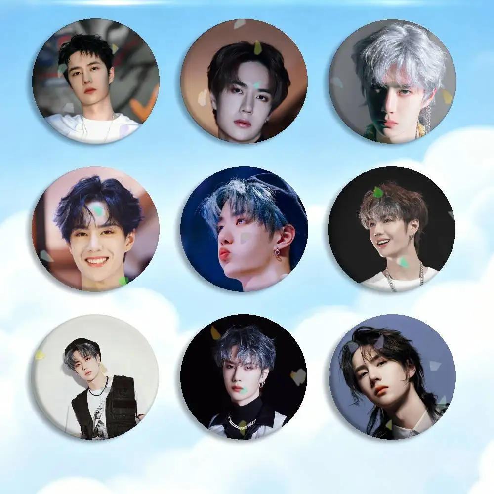

Chinese actor W-Wang Yibo Badges Creative Tinplate Button PinsBrooch Badge Clothes Backpack