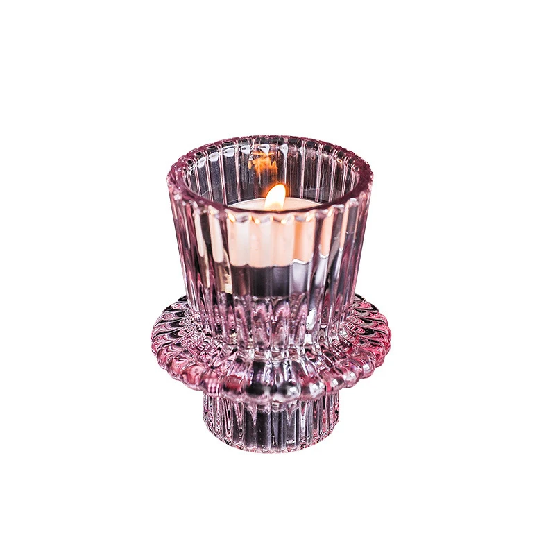 1/3Pcs Nordic Tealight Holder Candlestick Candles Holders Table Candle Stand Romantic Candlestick Home Decoration Crystal Glass