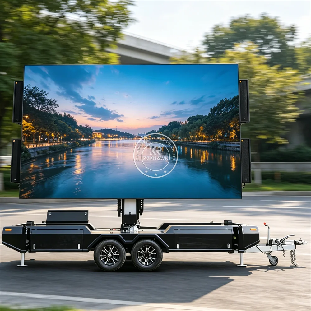 Wireless LED Display Advertising Trailer Mobile Digital Billboard Trailer For Outdoor Campaign And Brand Promotion Use