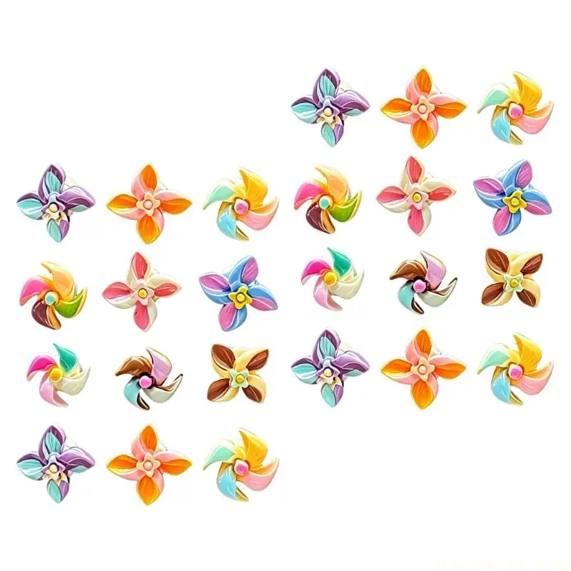 J0MA 9/18/24pcs Adorable Rotating Windmill Resin Figurine For Car Interior Windshield Dashboard Decoration Random Design