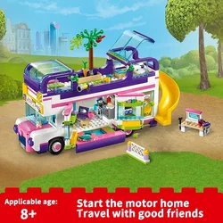 Good friend Series Girl Series 41395 Friendship Bus Children's Assembly MOC Toy building Block Gift Camping Rv Xinhu City