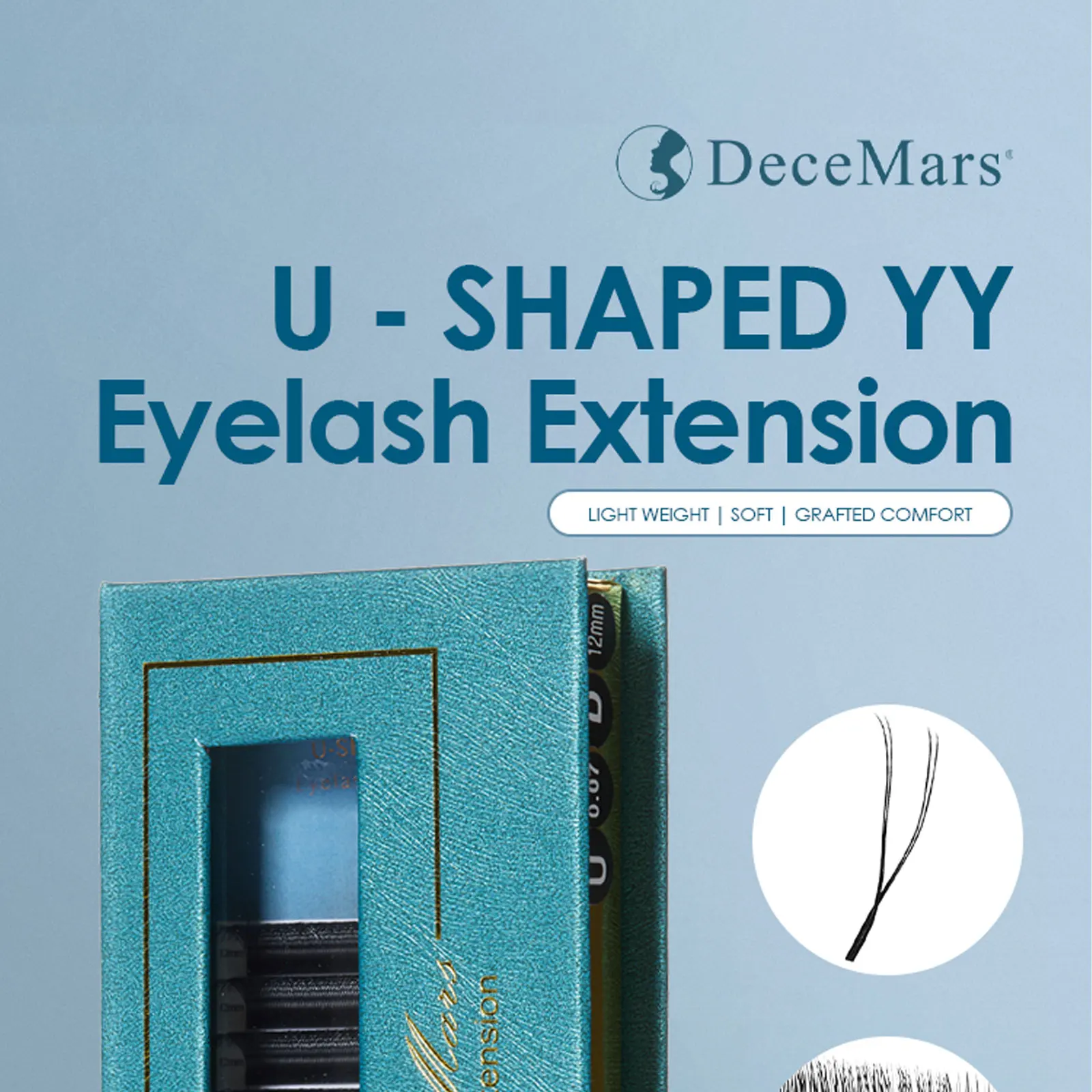 DeceMars 0.07mm U-Shaped YY Eyelash Extensions (12lines/Tray)
