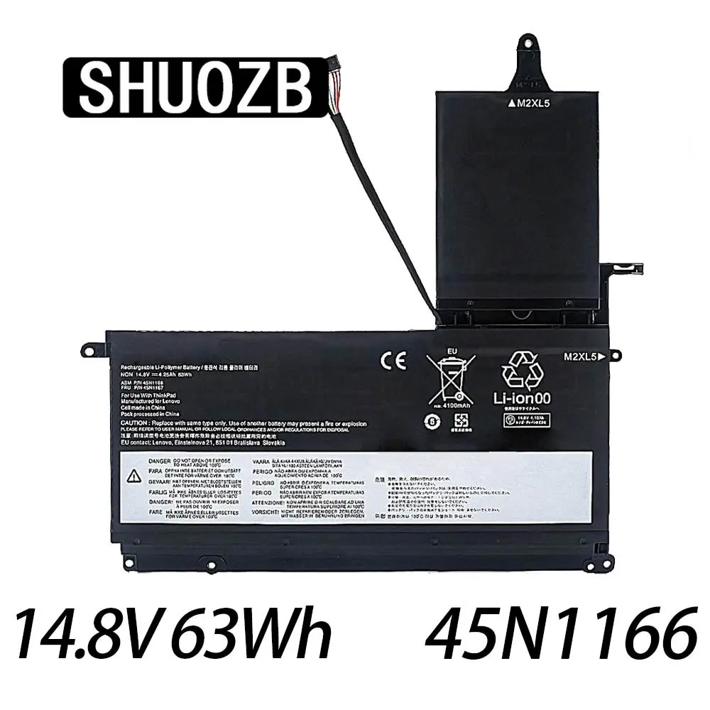 

SHUOZB 14.8V 63WH 45N1166 Laptop Battery For Lenovo ThinkPad S5 S5-S531 S530 S540 45N1167 45N1164 45N1165 4ICP7/64/84 Free Tools