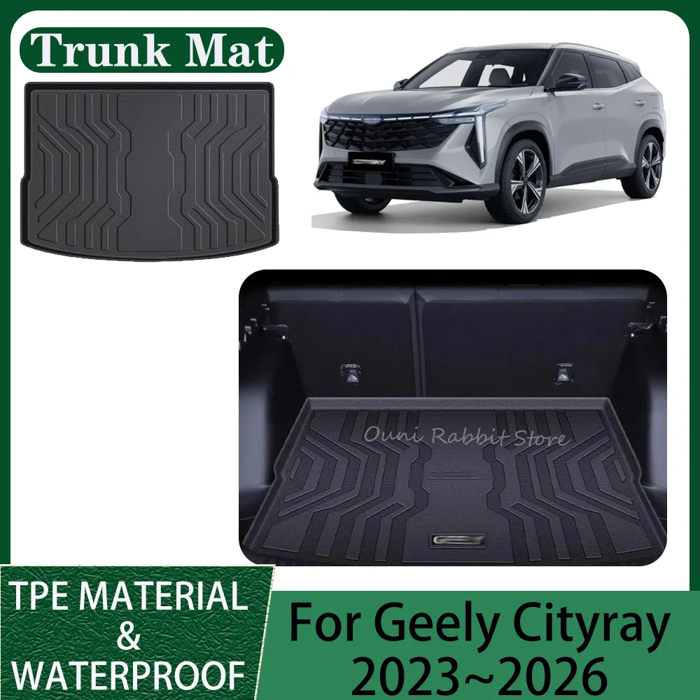 For Geely Cityray 2023~2026 2024 2025 Car TPE WaterProof Trunk Mat Backrest Pad Scratch Prevention Protect Interior Accessories