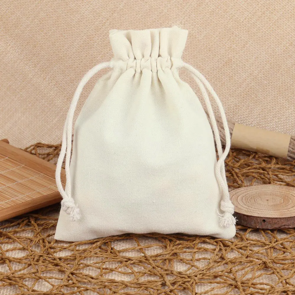 10 pz/lotto nuovo pacchetto di tela tasche confezione di gioielli sacchetti di bustine di cotone tasche di canapa per ornamenti