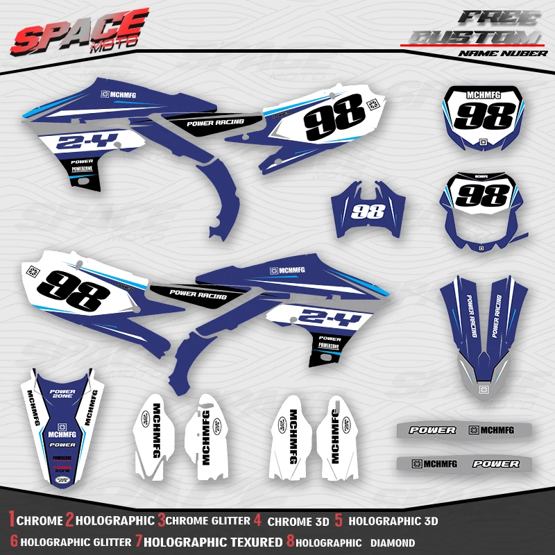 SPACE MOTO Custom Motorcycle Graphics Background Decals Stickers For YAMAHA 19-23 YZF250 18-22YZF450 19-22 WRF450 20-23 WRF250