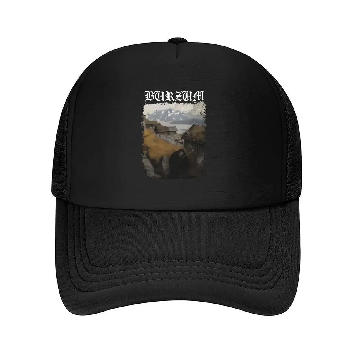 New Mountain Scene Nature - Themed, Minimalist Art Creation Mesh Baseball Cap