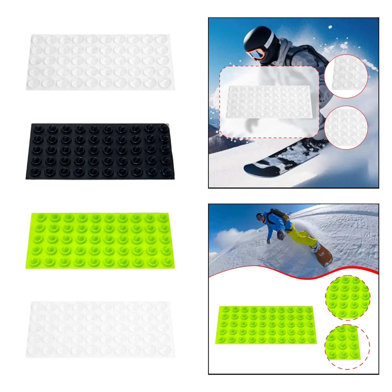 I cuscinetti per stomp da snowboard forniscono un impugnatura extra per sport all'aria aperta, uno facile installazione, antiscivolo, per sci invernale, accessori per snowboard