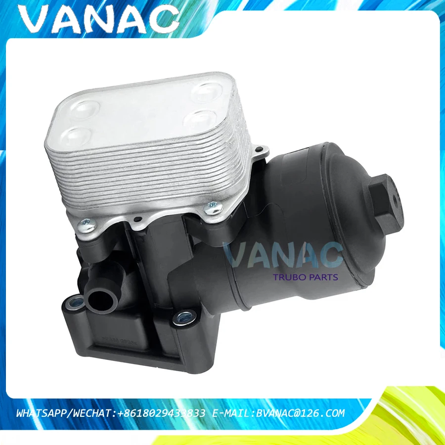Carcasa del Enfriador de Aceite con Junta de la Tapa del Radiador para Seat Ibiza Sport Coupé 2009-18 para VW Jetta 2009-2018 03L117021C 03L117021B