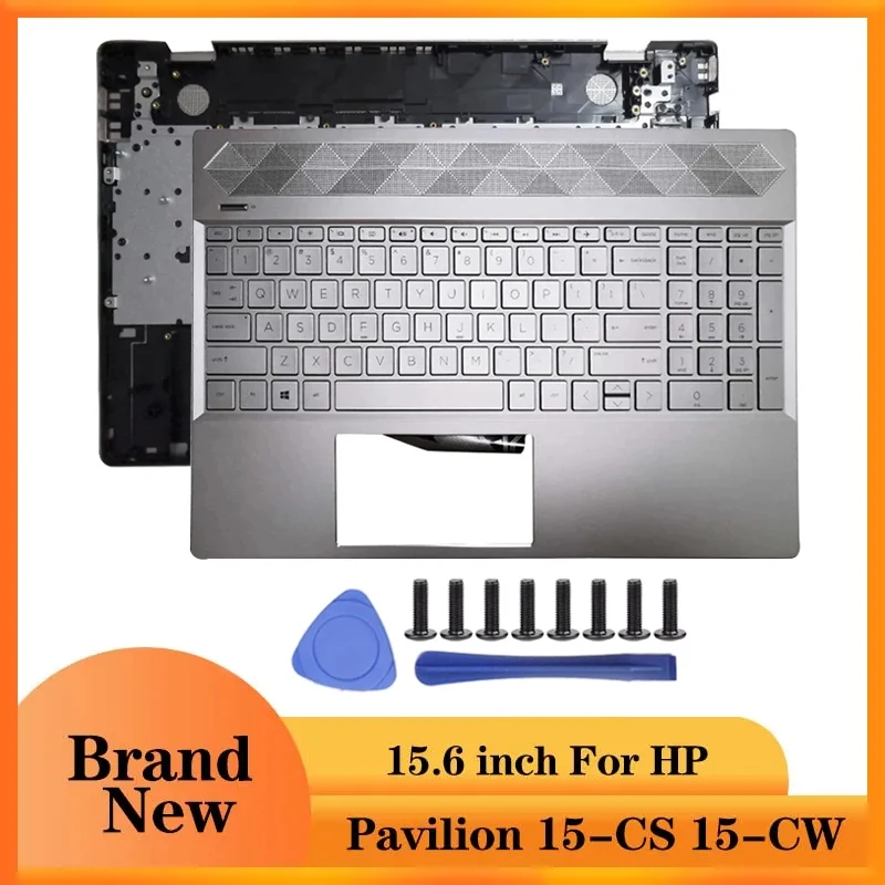 NEW For HP 15-CS 15-CW Series Laptop Palmrest Upper Case US Backlit Keyboard Touchpad L24752-001 Sliver