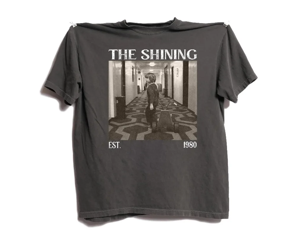 シャイニング-ヴィンテージ-ホラー映画-tシャツ-コンフォートカラー-ユニセックス-tシャツ-夏用-男女兼用-ゆったりとした通気性のある-tシャツ-トップス