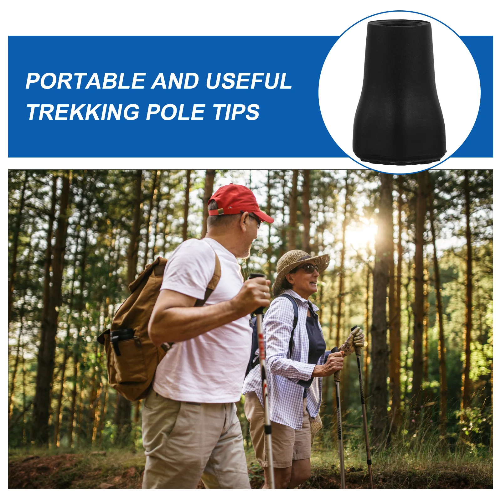 

4Pcs Trekking Pole Tips Protective Replacement for Hiking Poles Walking Sticks Feet Durable Plastic Tips Trekking Pole Tip