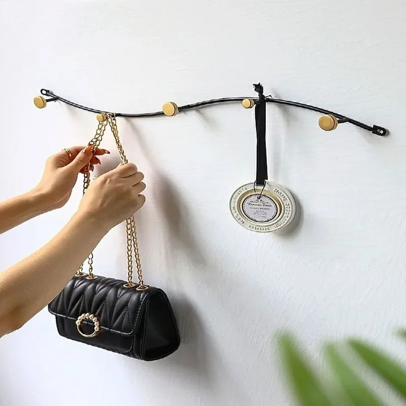 Iron Wall Coat Rack Clothes Organizer Racks Living Room Hanger Entrance Hall Portable Hat Hook Creativity Hanging Decorative