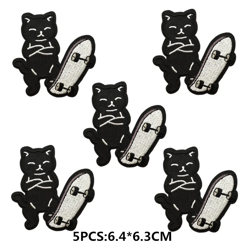 5 teile/los Cartoon Katze Applique Stickerei Patches Für Kleidung Aufkleber DIY Tier Patch Eisen Auf Patches Auf Kleidung – Detail 14
