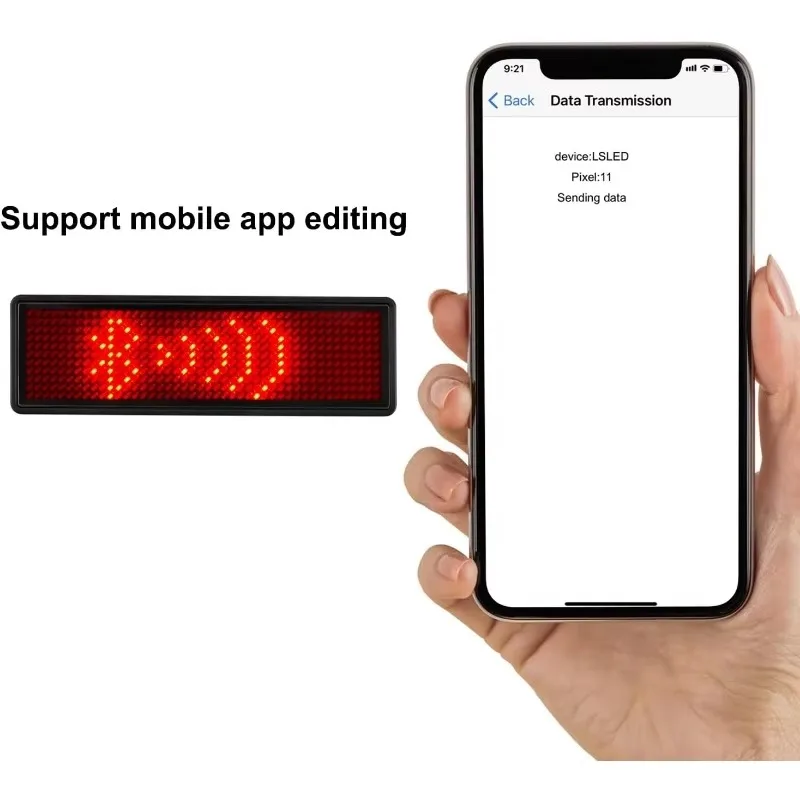 Distintivo LED digitale Bluetooth ricaricabile Insegne Bacheca a scorrimento programmabile fai-da-te Mini display a LED Etichetta con nome a LED