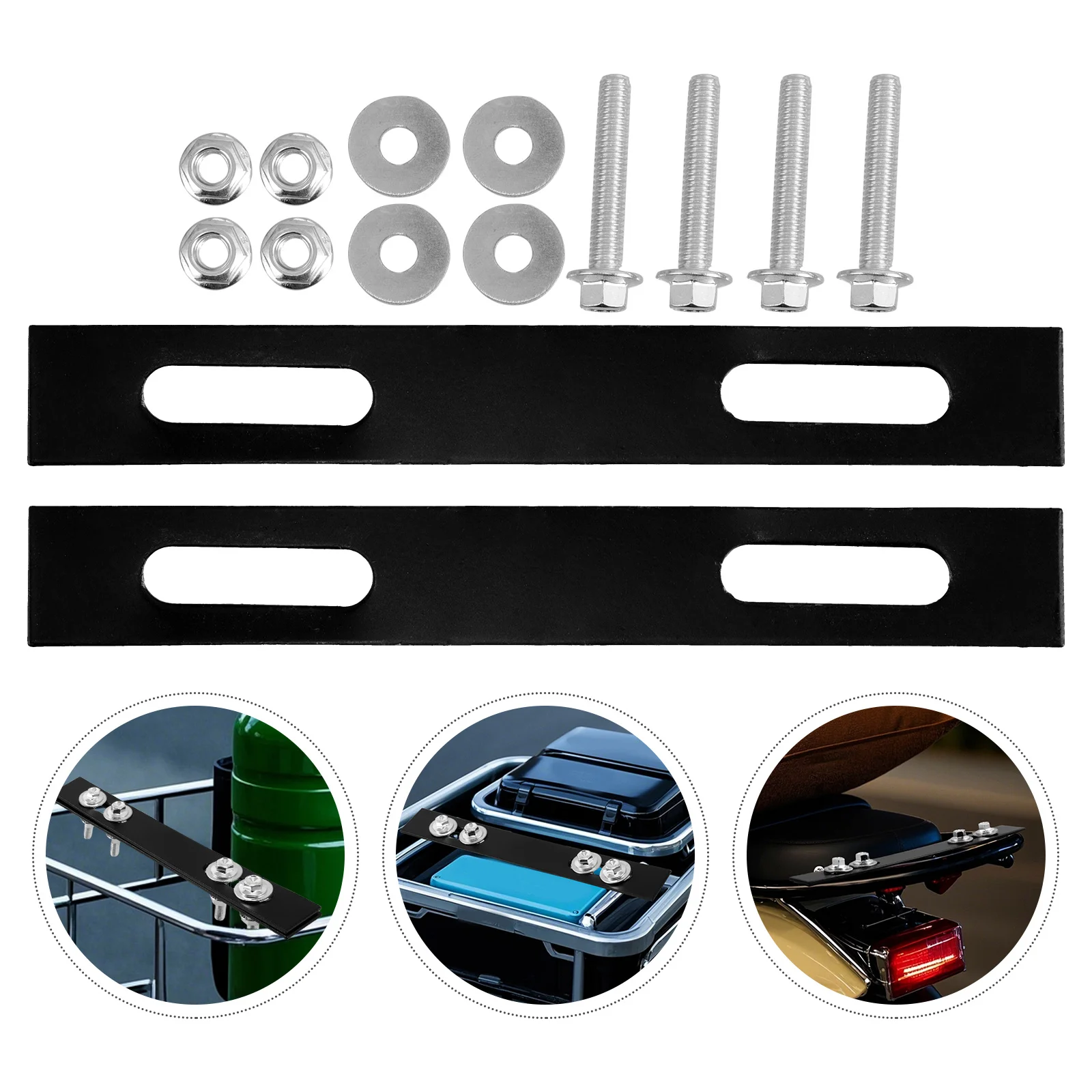 

2pcs Electric Bike Tail Box Mount Plate Motorcycle Rear Luggage Rack Hardware For Food Delivery Enhanced Storage Space Durable