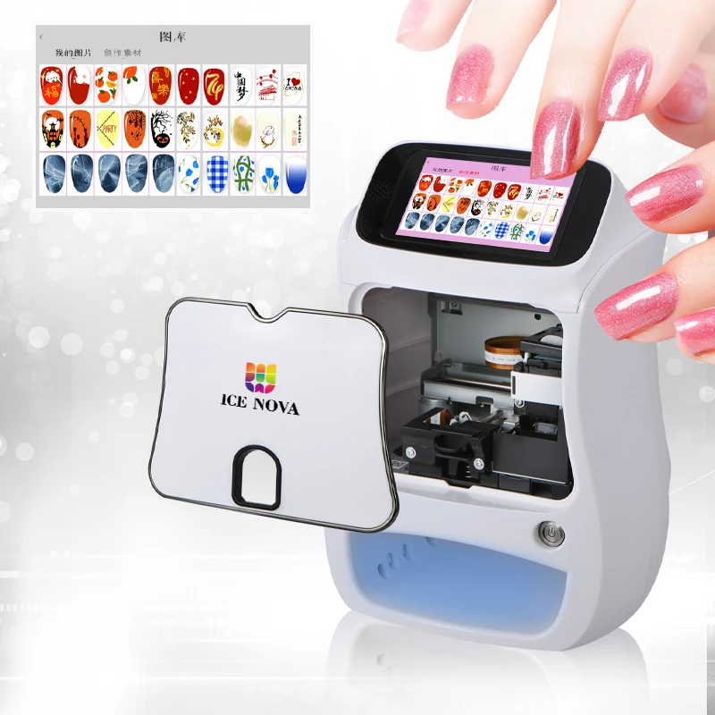 ICE NOVA Automatic Smart Art Nail Printer Portable Nail Art Printers Machine Support WiFi/DIY/USB