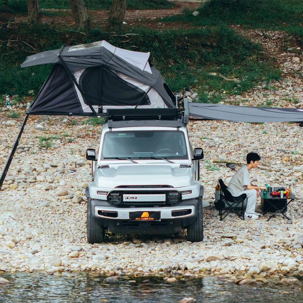 New Design Structure Patent Extendable Inflatable Mattress Car Rooftop Moisture-Proof Fiberglass Base Tent