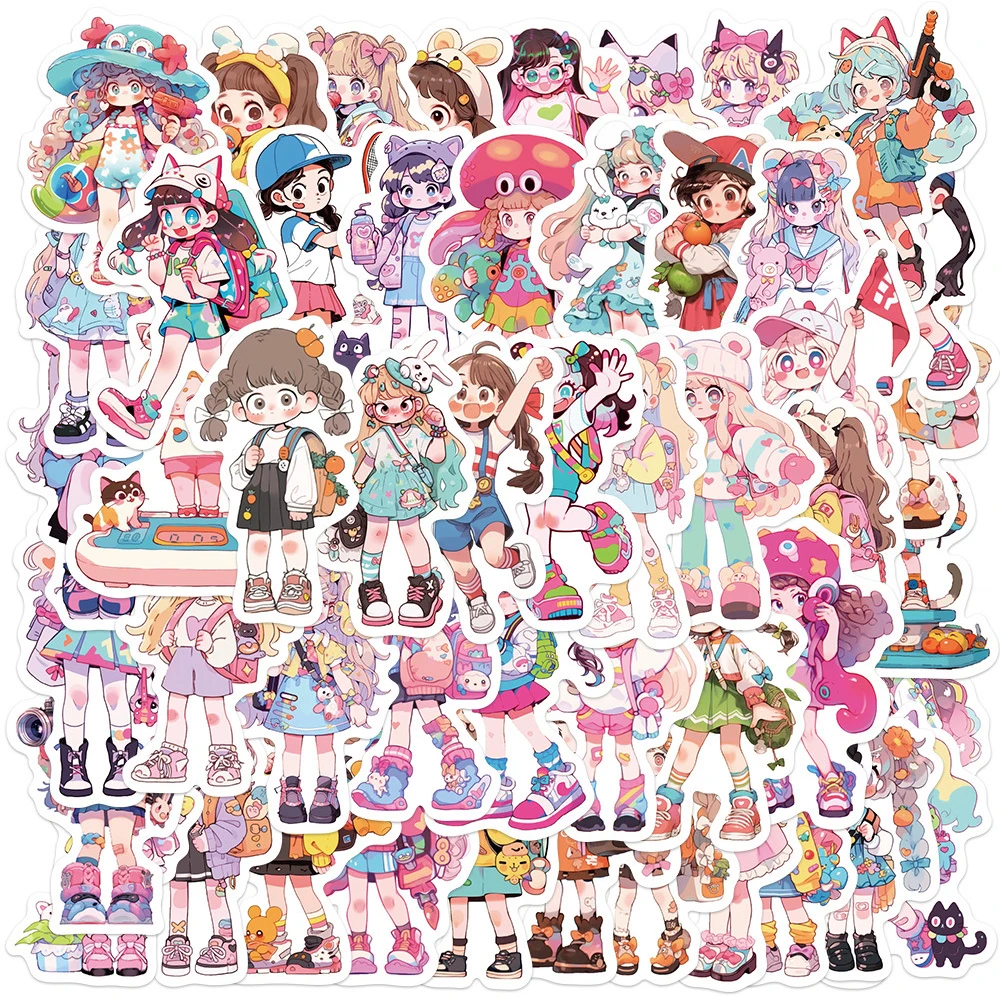 

10/30/50pcs Kawaii Anime Naughty Girls Stickers Cute Cartoon Graffiti Decals Phone Case Suitcase Water Bottle Funny Sticker Toys