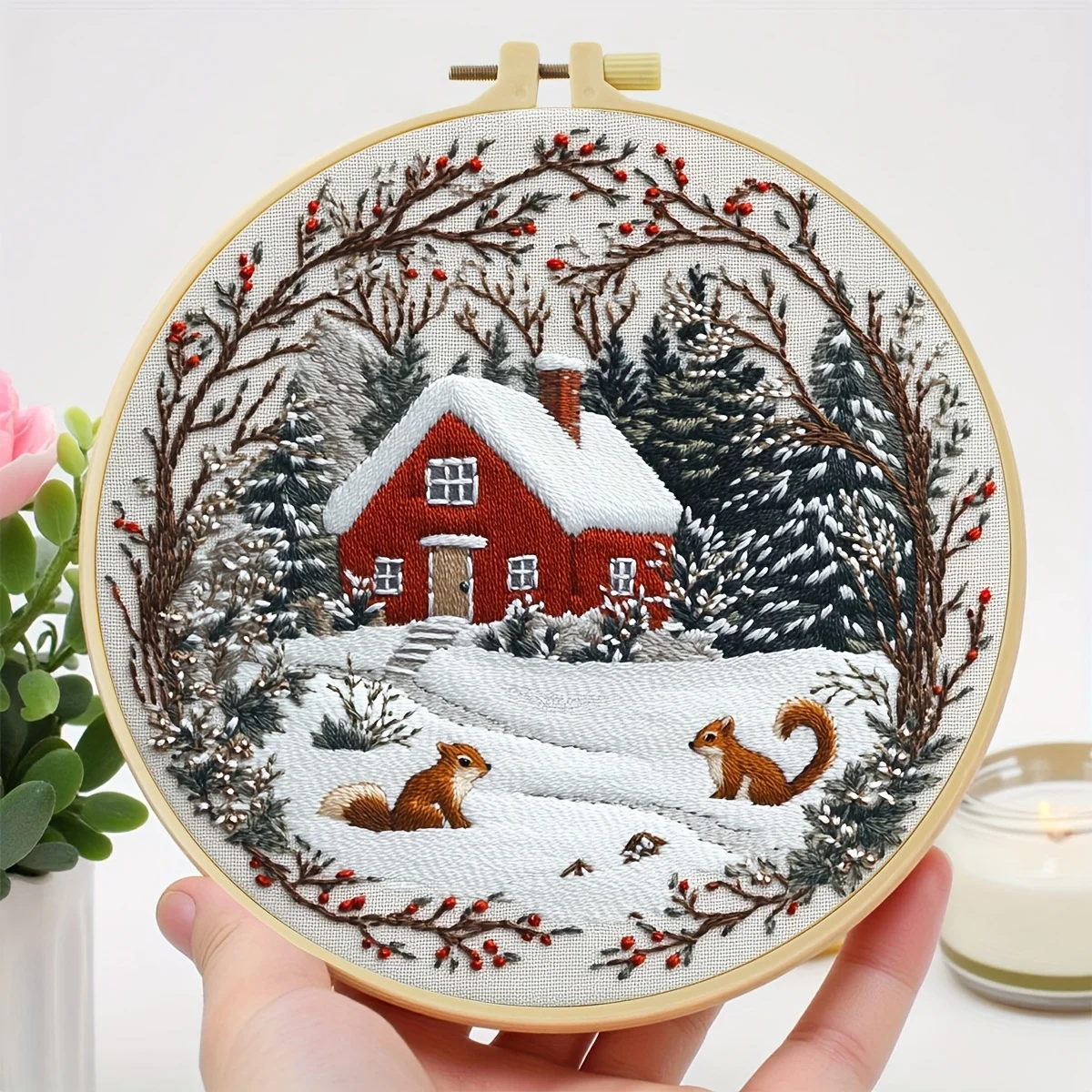 Winter DIY Embroidery Kit, 20x - Cotton Embroidery Thread Skeins review and price