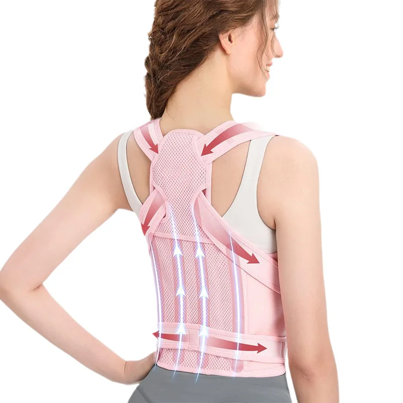 حزام مصحح وضعية الظهر للبالغين للرجال والنساء، مصحح الوضعية غير المرئي، فتح الكتف، يمنع الحدب، الموقف #2