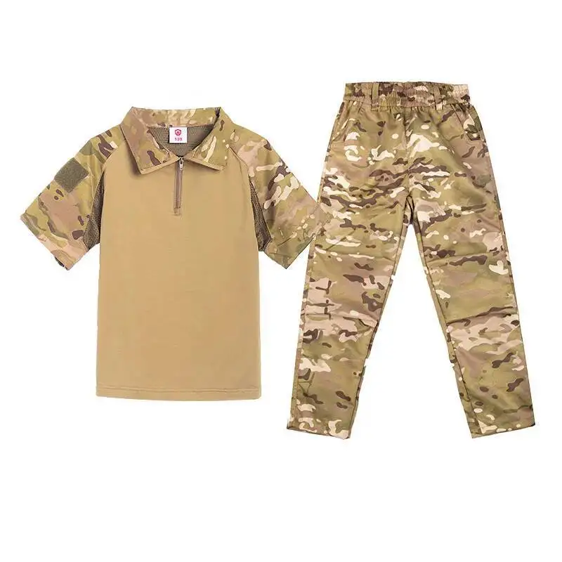 

Cm детский тактический костюм для взрослых с короткими рукавами, камуфляжная боевая форма, летний лагерь, комплекты военной тренировочной одежды