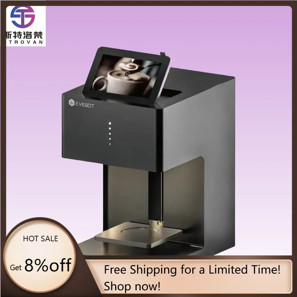 

STLF JW For Evebot Selfie Art Coffee Printer Latte 3D Cake Inkjet Printer Creative Home Baking Coffee Art Automatic XP600 600dpi