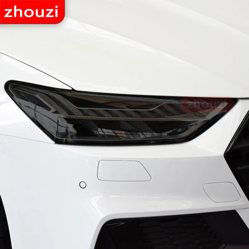 

Тонировка для передних фар автомобиля Audi A7 S7 4K 2019-настоящее время, Черная защитная пленка, защитная задняя фара, прозрачная наклейка из ТПУ, аксессуары