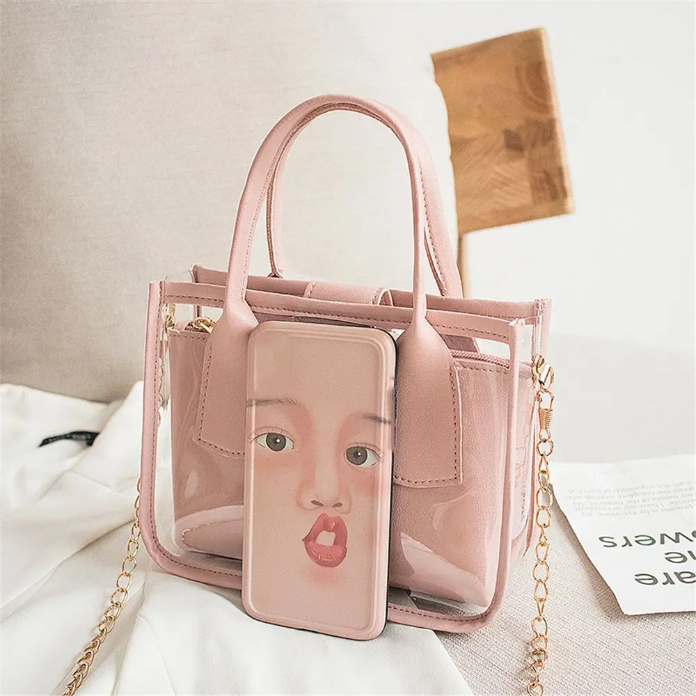 Fashion Women Transparent Shoulder Bags Small Handbags Crossbody Messenger Bag  Cellphone Pouch