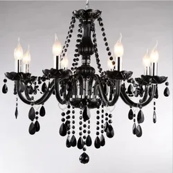 Modern Black Crystal Chandelier Light For Living Room Bedroom Indoor Lamp Crystal Lustres de teto Led Ceiling Chandelier Fixture