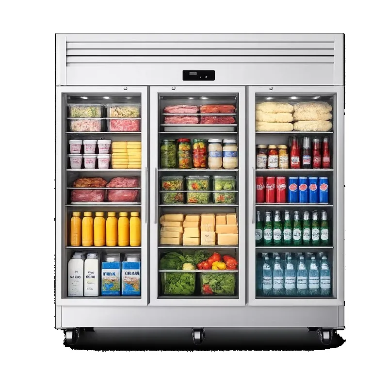 Commercial 3-Door Heavy Duty Upright Refrigerator Freezer Reach-in Display Cooling Cabinets for Kitchen