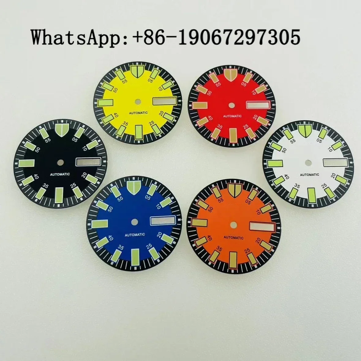 

Матовый красочный маркерный циферблат с двойным окном даты, циферблат для часов, подходит для NH36/4R36, механизм Green Lume Mod, аксессуары, детали