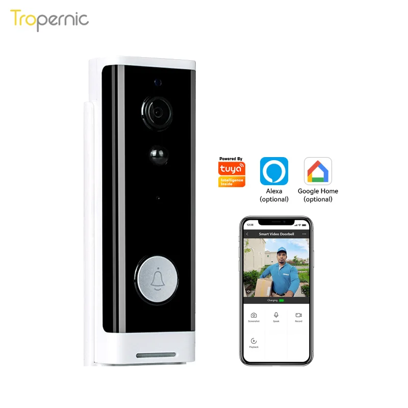 

1080P wireless home security dingdong visual door bell camera waterproof intercom door phone tuya smart wifi ring video doorbell