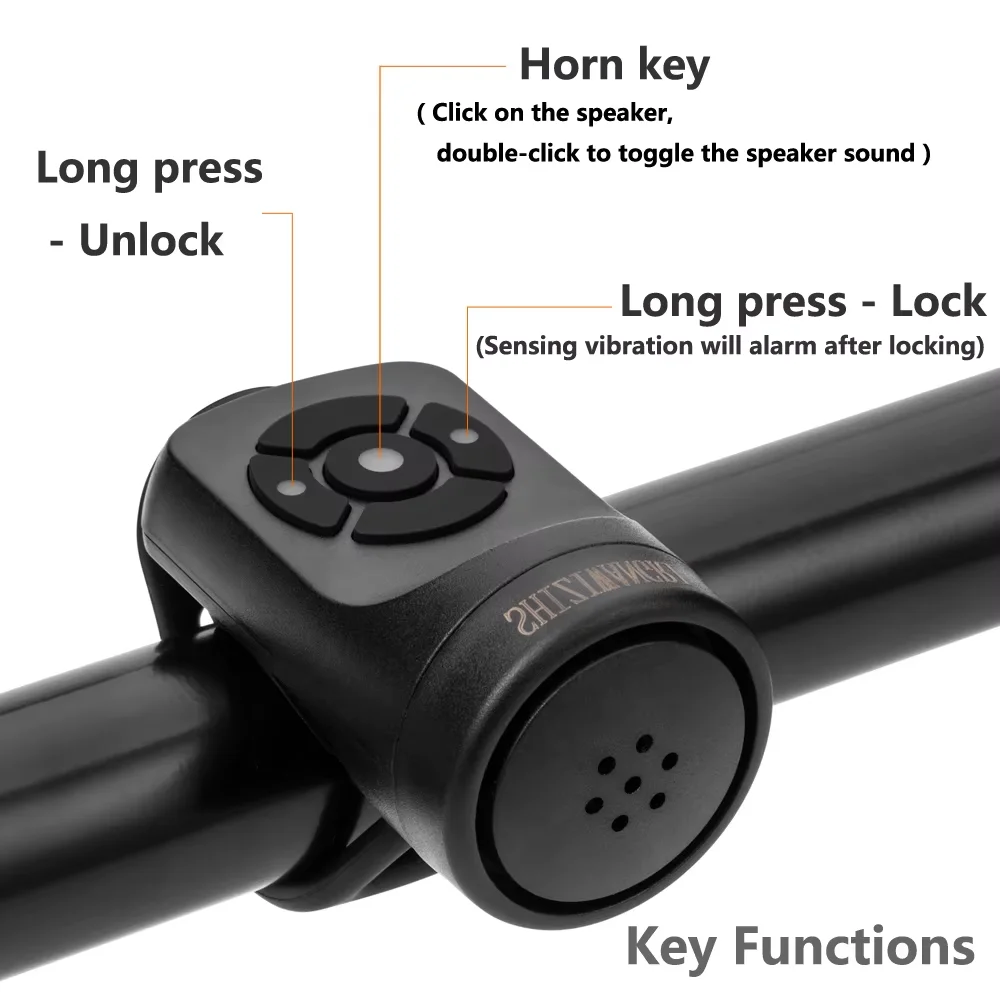 SHIZIWANGRI Fahrradklingel USB wiederaufladbare Hupe 120 dB elektrische Fahrradhupe 4 Klangmodi MTB Rennrad BMX Warnglocke
