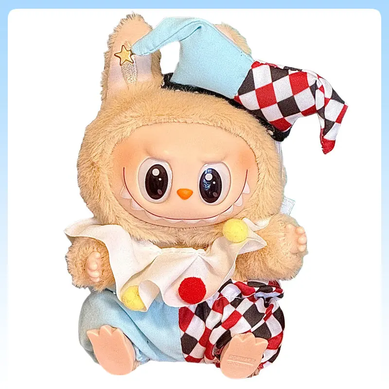 

For Generation 1 and 2 Labubu Doll Clothing Clown Costume Sets Plush Toys Circus Style Plush Fabric Doll Clothing Accessories