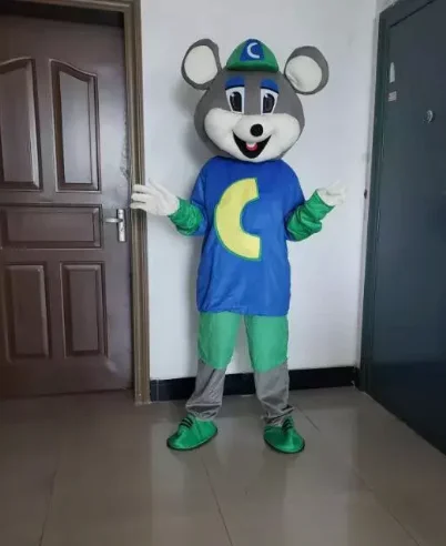 ใหม่ผู้ใหญ่ตัวอักษรการ์ตูนขาย Chuck E. ชีสฮาโลวีนชุด Full Body Props เครื่องแต่งกาย Mascot เครื่องแต่งกาย