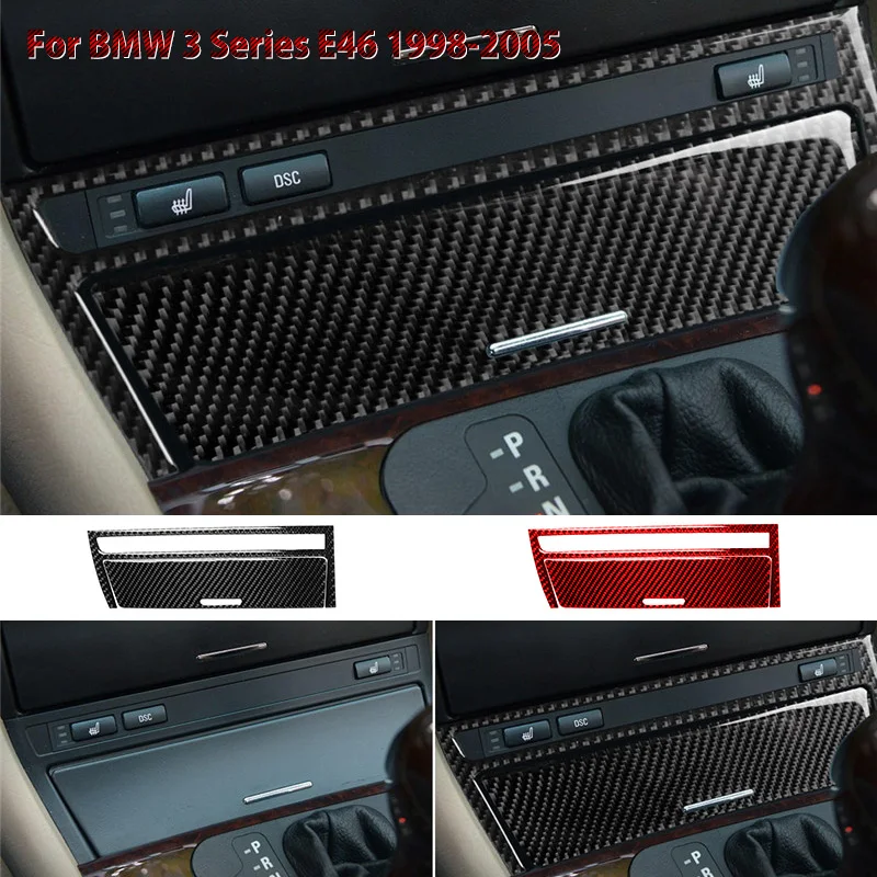 

For BMW E46 1998-2005 Accessories Para Auto Carbon Fiber Car Transmission Shift Cigarette Lighter Panel Trim Cover Stickers