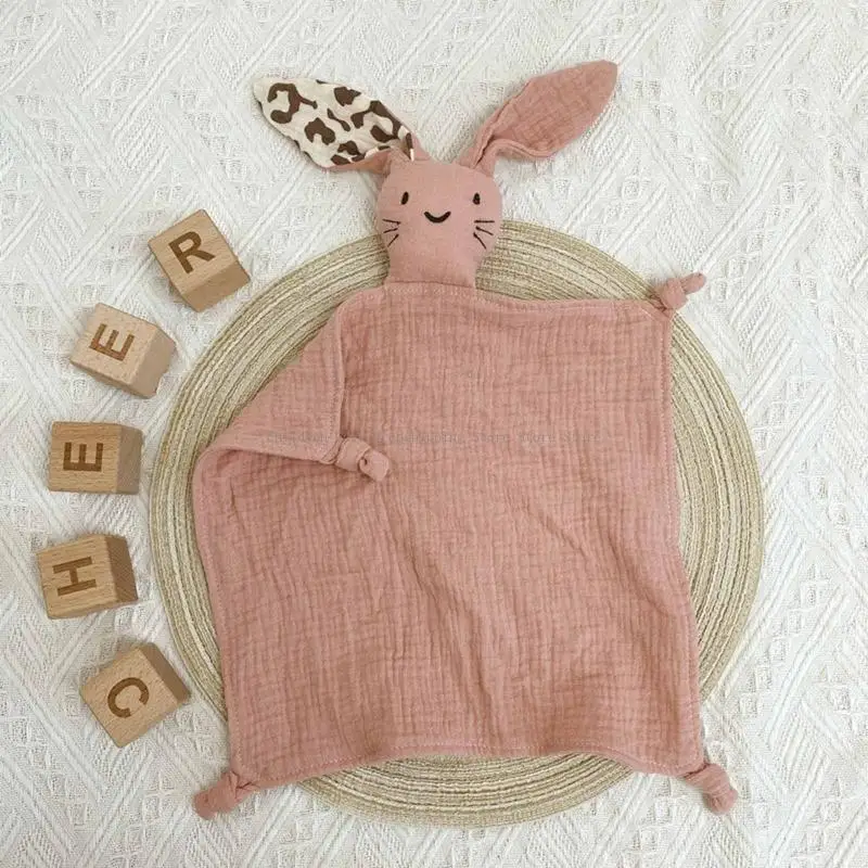bé làm dịu chăn mềm gạc mềm bibs teether burp món quà vải dễ thương thỏ cho búp bê xoáy khăn thoải mái