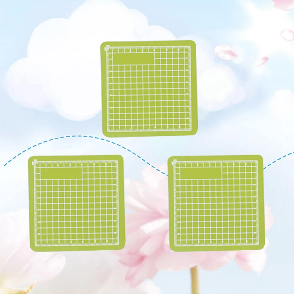 3Pcs Cutting Pad PVC Green Non-Slip Self-Healing Craft Mat Reversible Grid Markings Sewing Fabric Tool Manual Tool