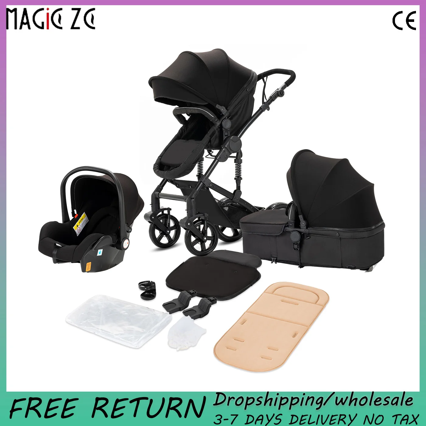 

Детская коляска 3 в 1, бесплатная доставка, коляска для новорожденных, детская коляска, роскошная дорожная коляска, легкая