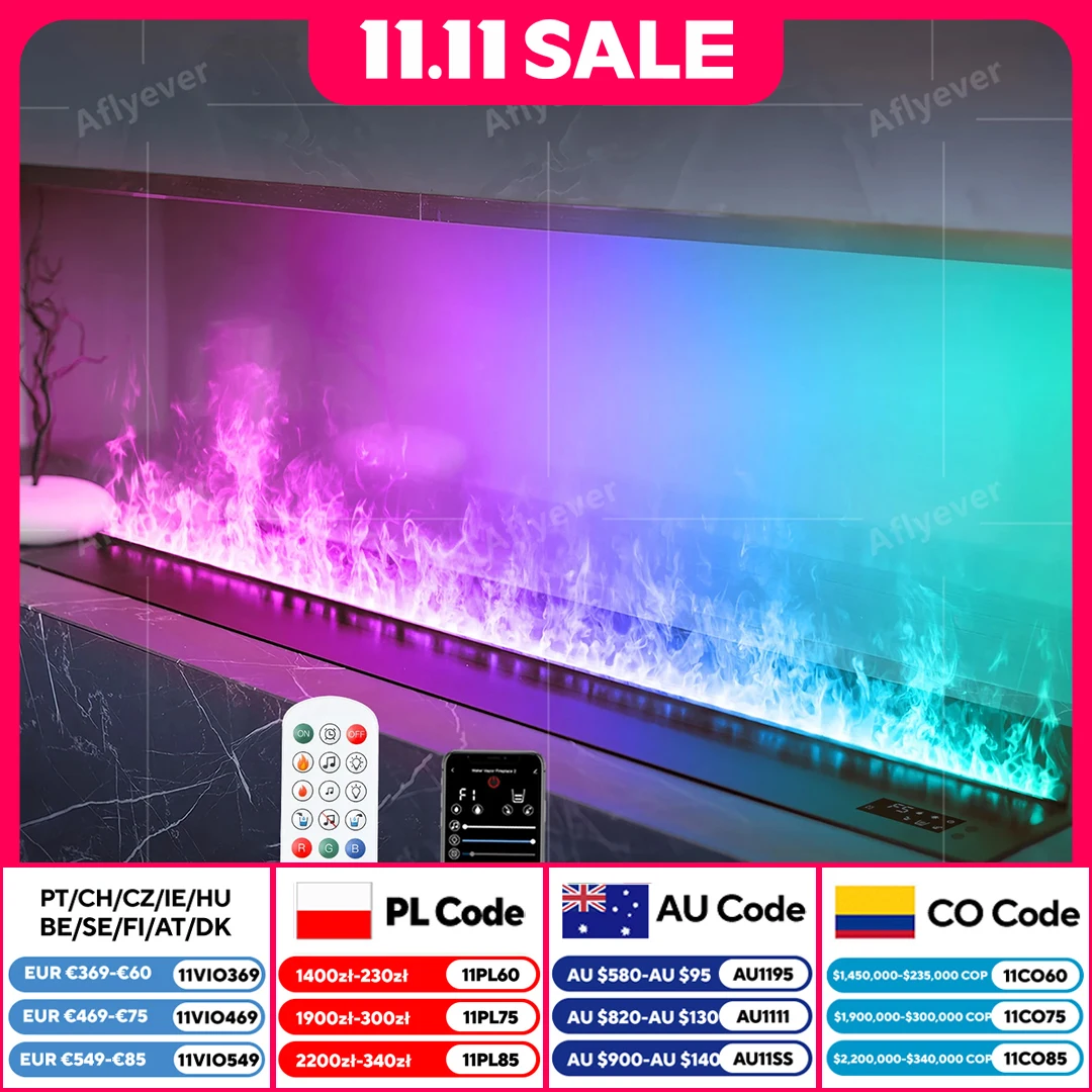 

Smart Home 3D Atomizing Fireplace App Remote Control Portable Electric Fireplace Eco-Friendly Water Steam Atomizing Fireplace