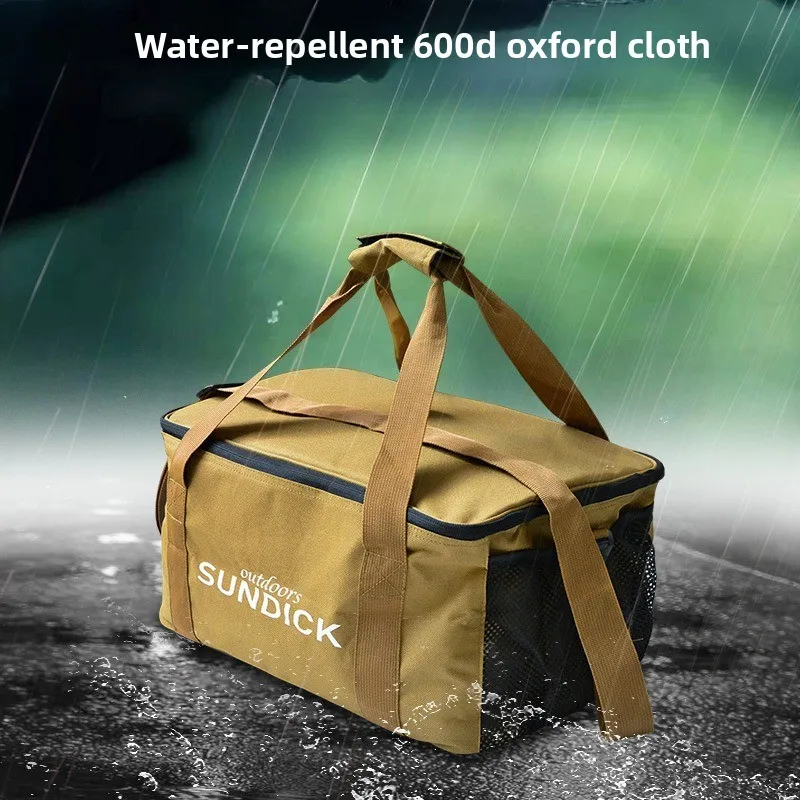 

All-in-One Camp Kitchen Organizer - Shockproof Picnic Bag for Stove, Gas Canister & Cookware Set with Leakproof Insulated Cooler
