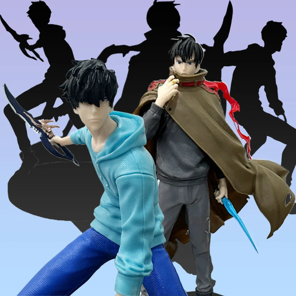 Nuevo 21cm SoloLeveling Shadow King capa informal Sung Jin Woo figura de acción juguete de modelos coleccionables regalo de cumpleaños para niños juguetes regalos