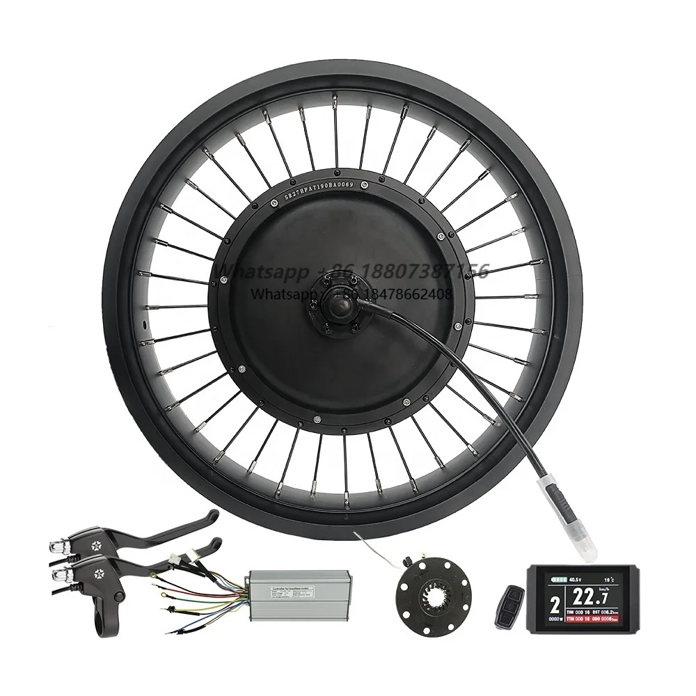 

20inch Electric Bicycle Fat Tire Rear Wheel Parts 48v Brushless Hub Motor E-bike 1000w Conversion Kit
